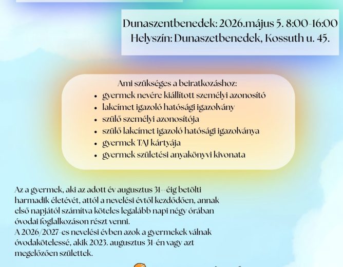 Óvodai beiratkozás